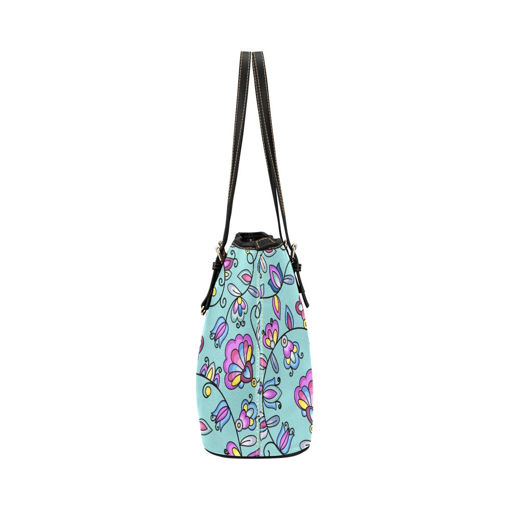 Autumn Bundle Blessing Turquoise Leather Tote