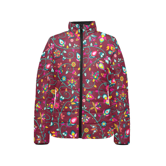 Thorny Path Cranberry Stand Collar Jacket