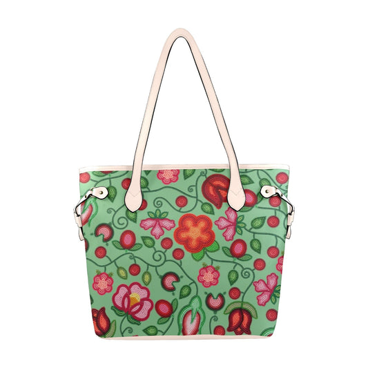 Rose Reverie Green Clover Canvas Tote