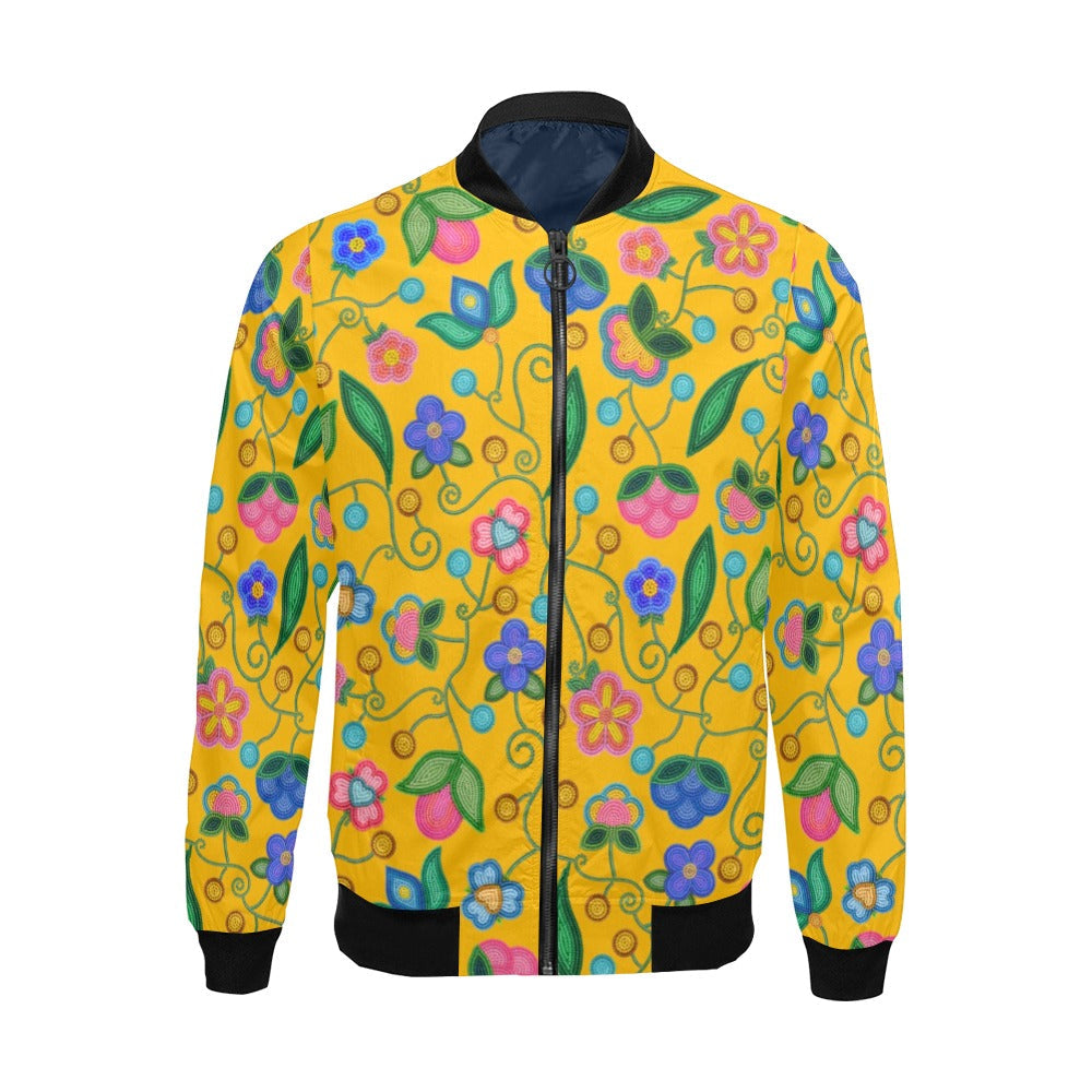 Skyberry Serenade Yellow Bomber Jacket