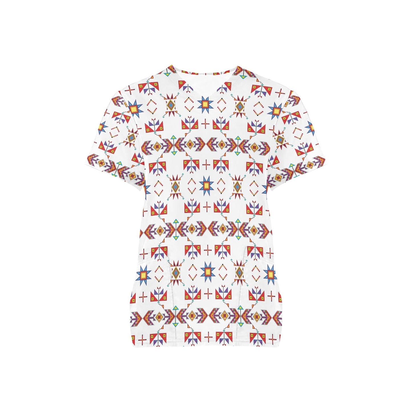 Scattered Generations White Scrub Top