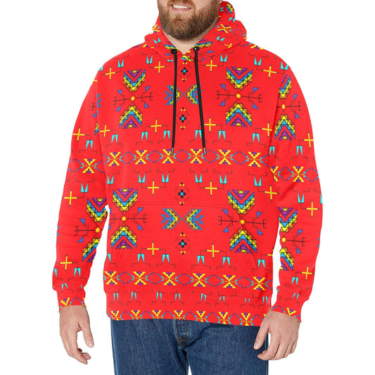 Rainy Chief Rainbow Red Men's Long Sleeve Fleece Hoodie