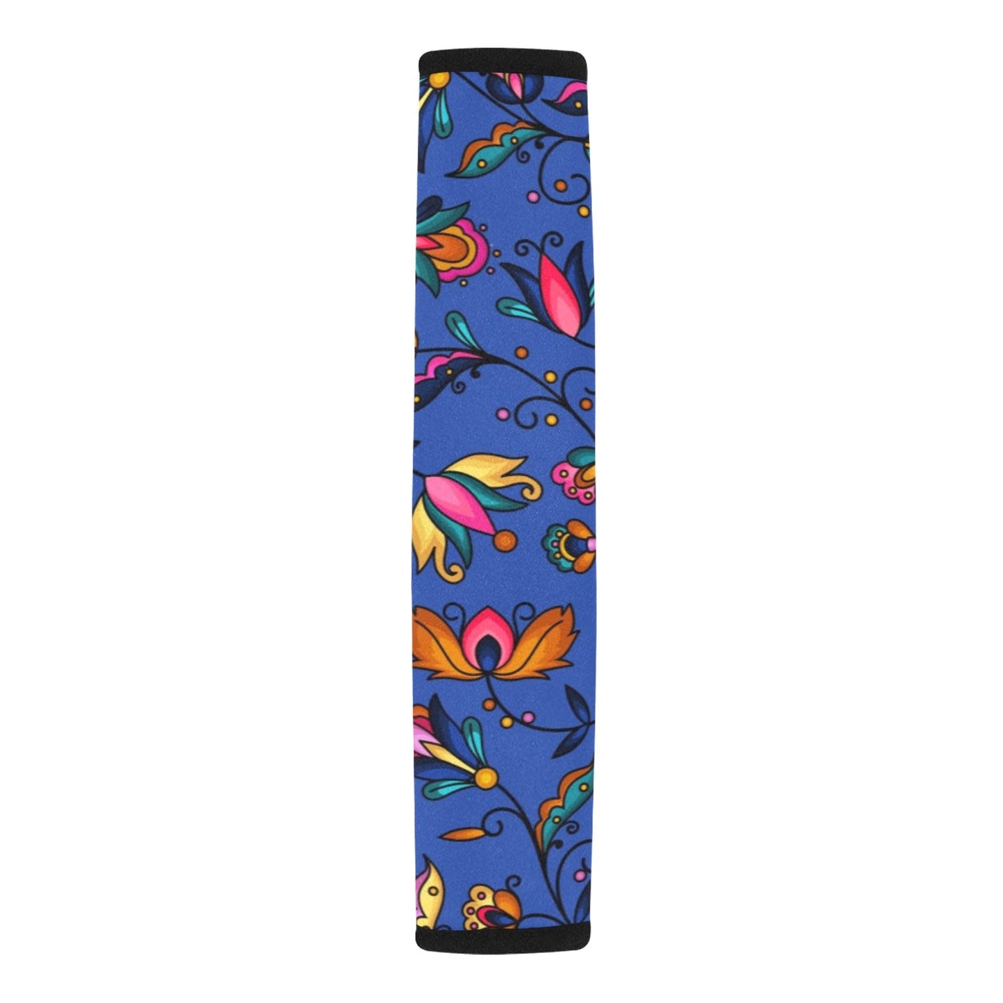 Copper Prairie Petals Blue Seat Belt Cover