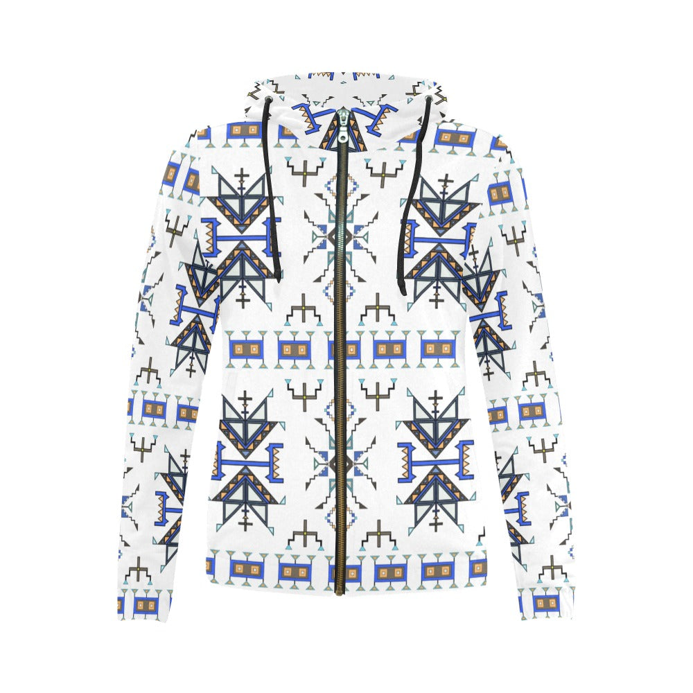 Eagle Strike White Full Zip Hoodie for Women