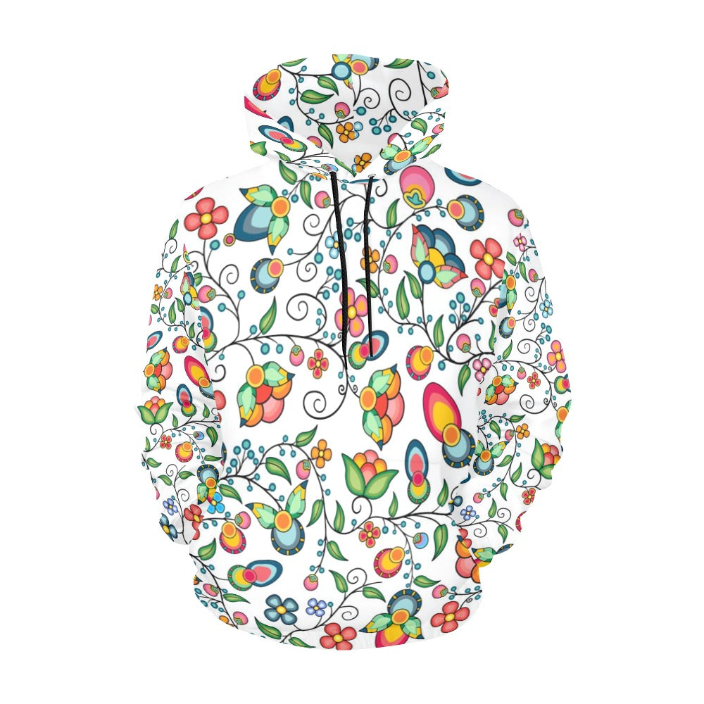 Floral Bounty White Hoodie for Women