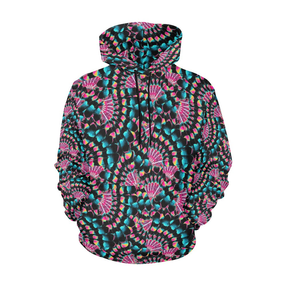 Hawk Feathers Heat Map Hoodie for Women