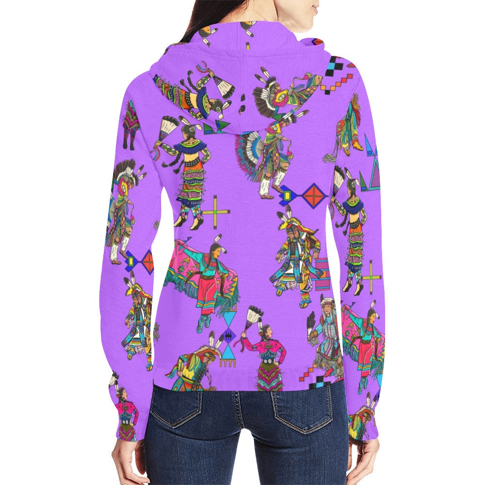 Grand Entry Dancers Purple Full Zip Hoodie for Women