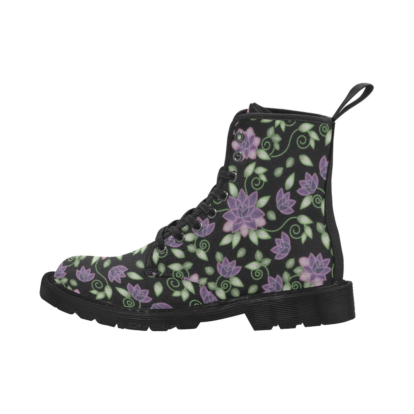 Purple Beaded Rose Boots