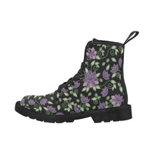 Load image into Gallery viewer, Purple Beaded Rose Boots
