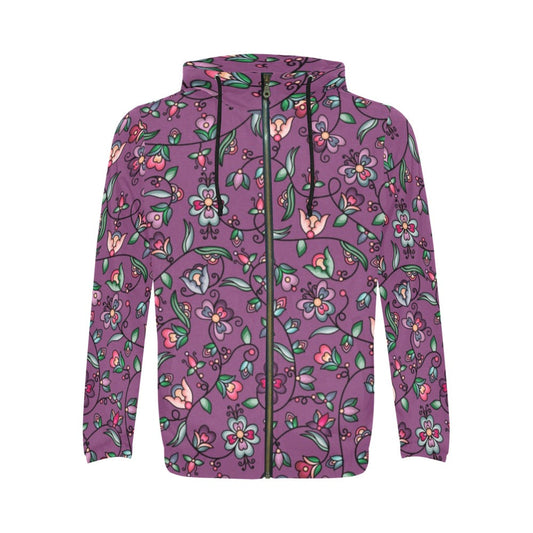 Amber Evening Garland Purple Zip Hoodie