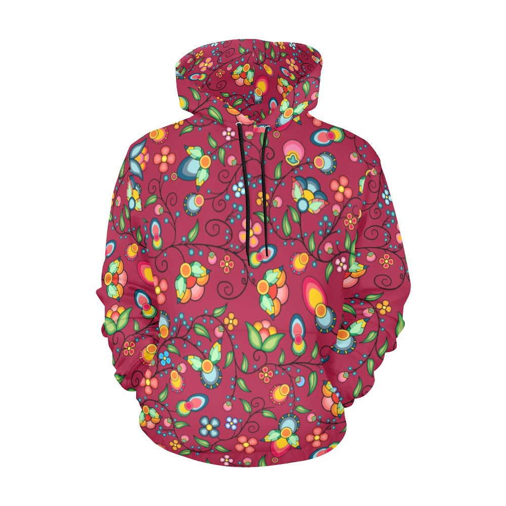 Floral Bounty Magenta Hoodie for Men
