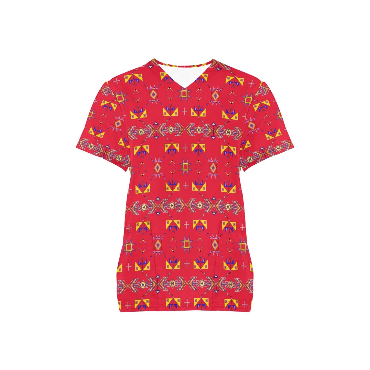 Scattered Generations Red Scrub Top