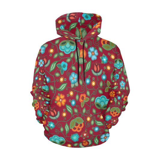 Prairie Fire Petals Red Hoodie for Women