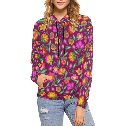 Boreal Bounty Dark Magenta Hoodie for Women