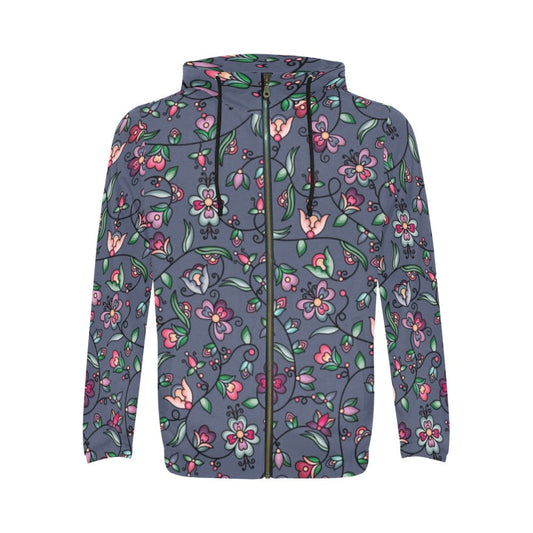 Amber Evening Garland Blue Zip Hoodie