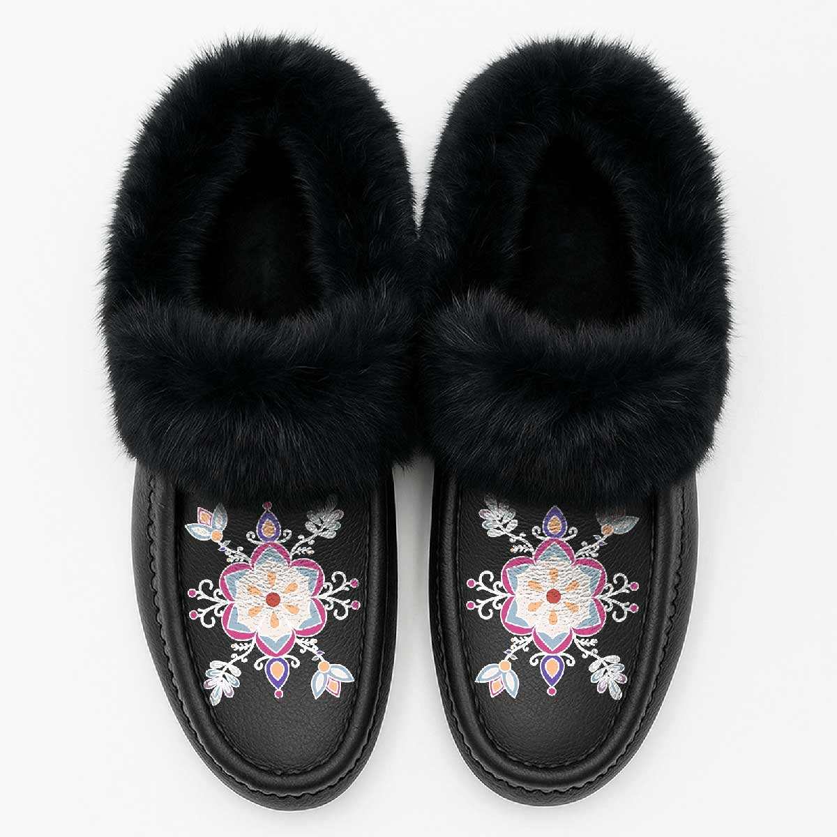 Aurora Petal Glow Fur Moccasin