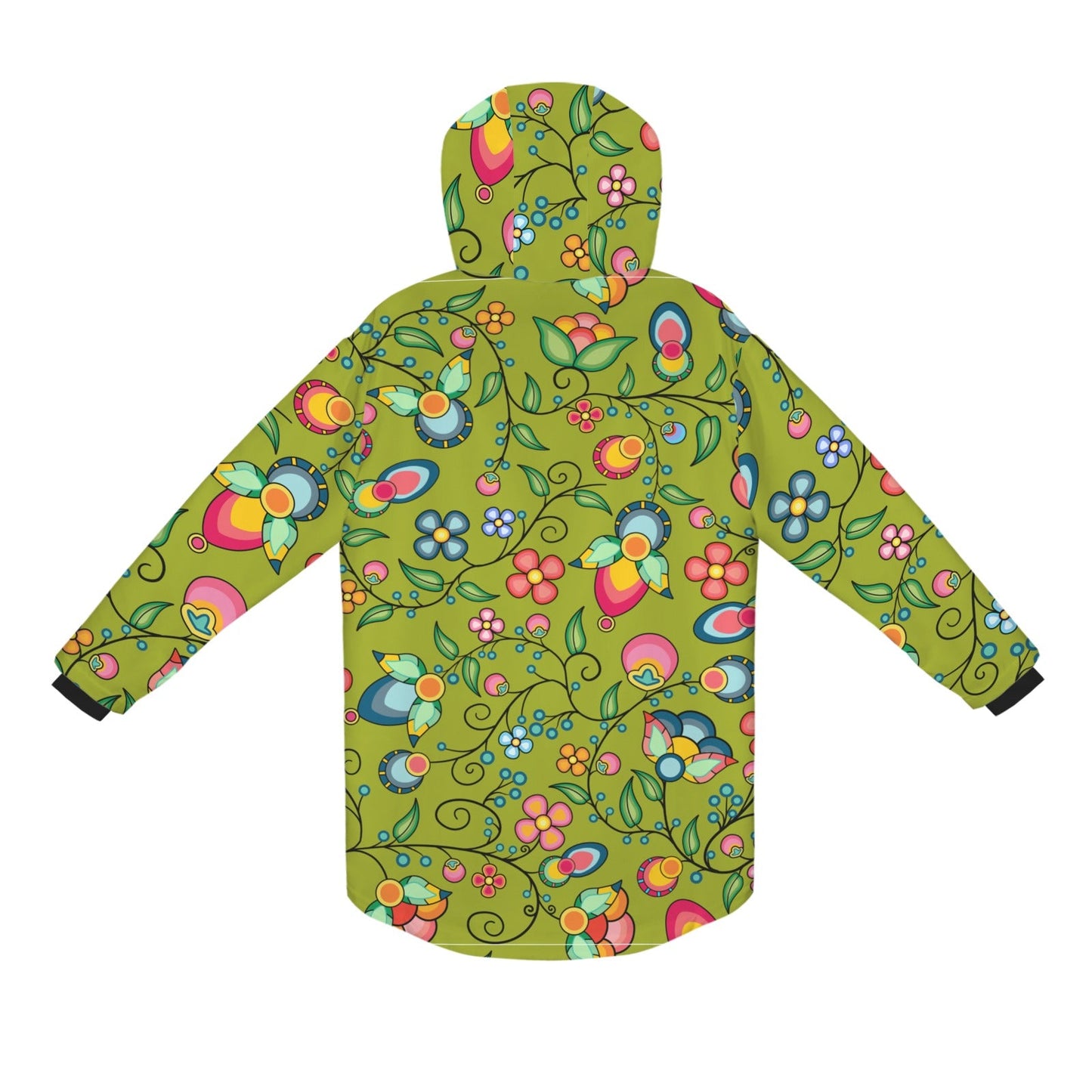 Floral Bounty Sweetgrass Unisex Sherpa Lined Hooded Coat