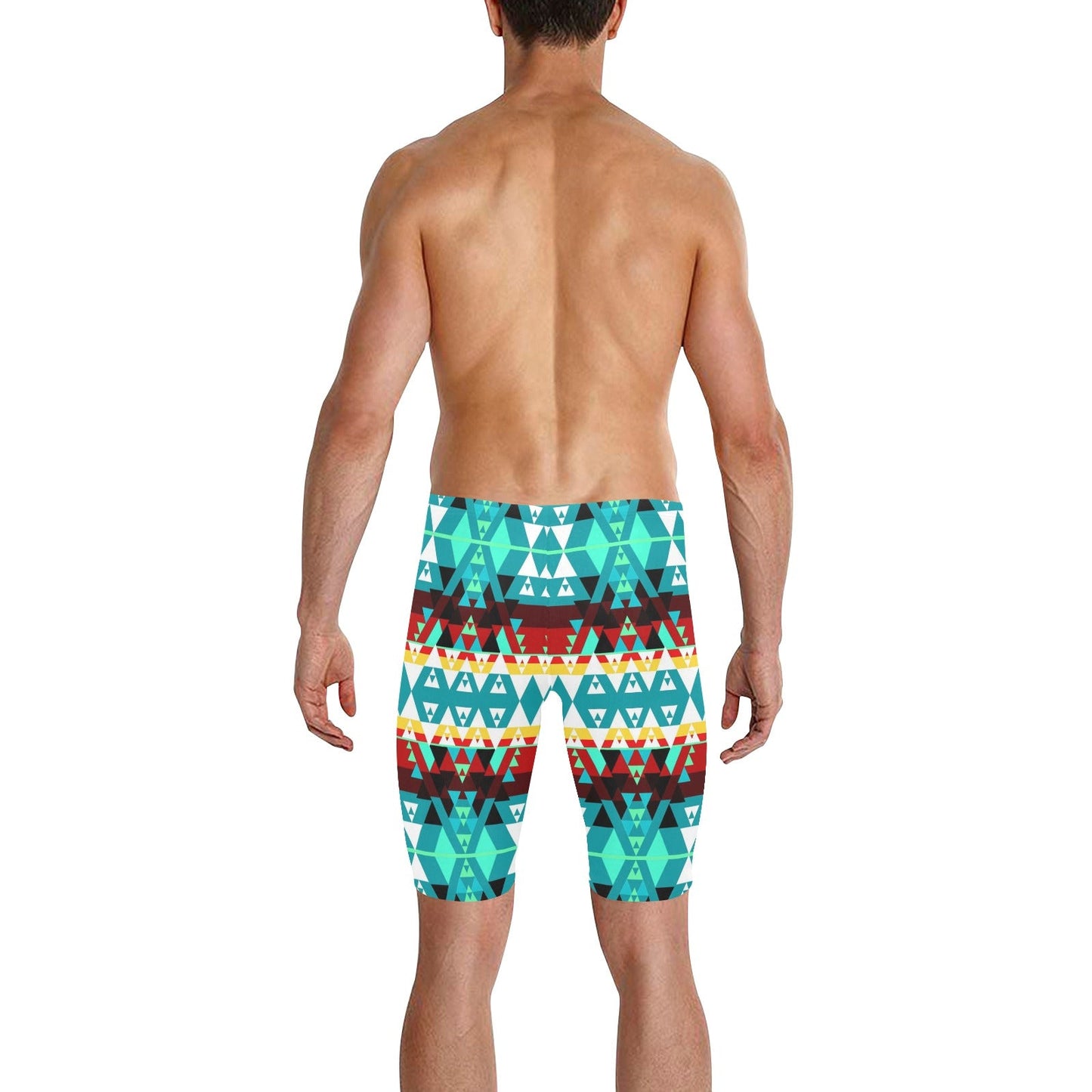 Writing on Stone Wheel Men's Knee Length Swimming Trunks