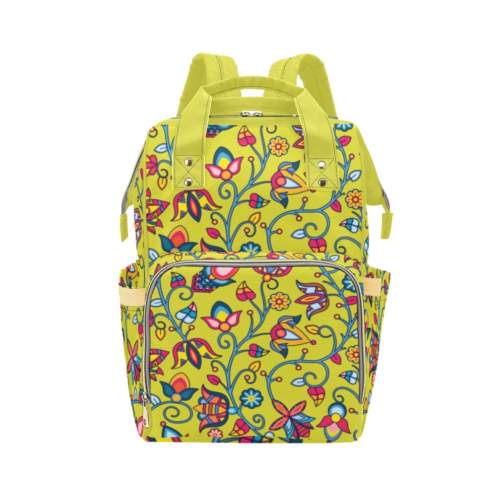 Thorny Path Yellow Grass Multi-Function Diaper Backpack