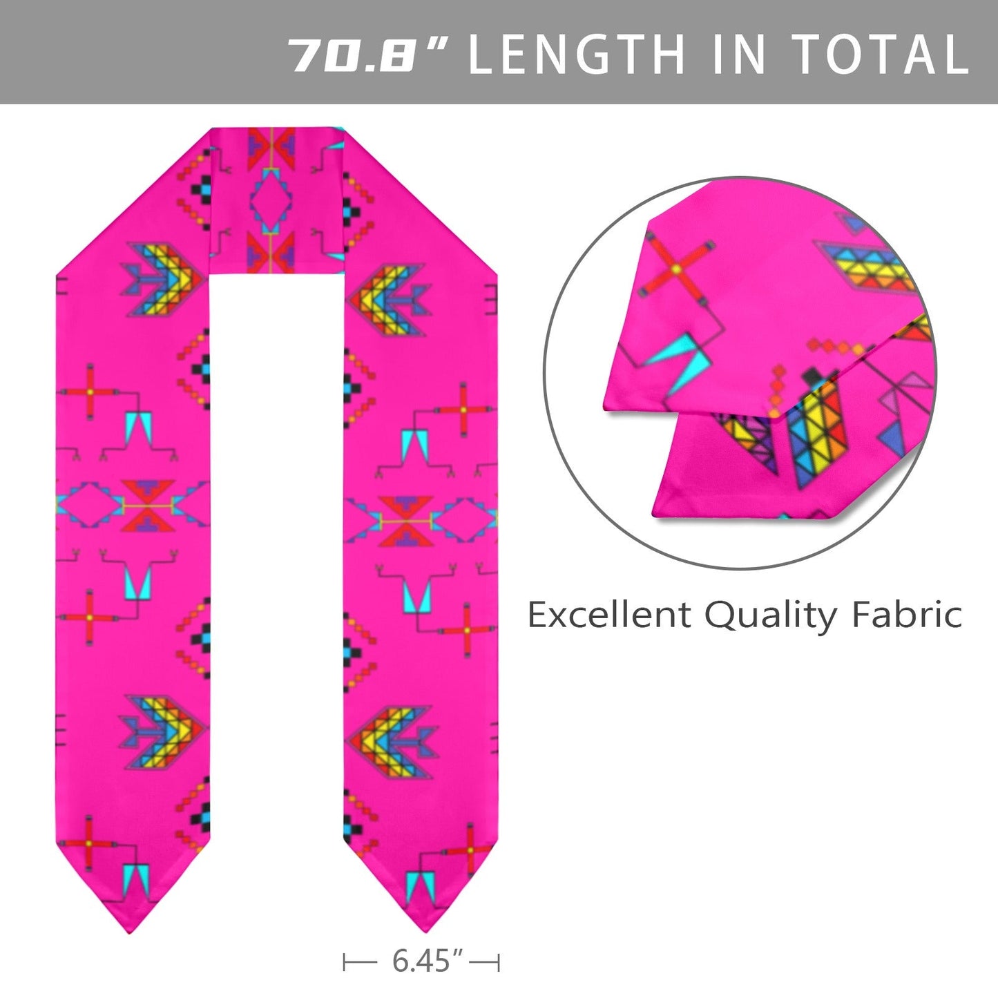 Rainy Chief Rainbow Hot Pink Graduation Stole