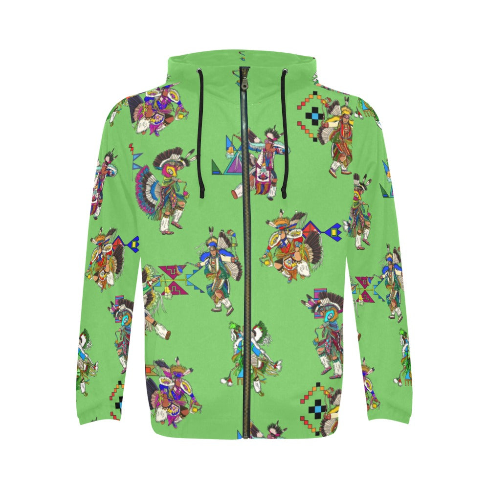 Men's Fancy Dancers Grass Men's Zipper Hoodie