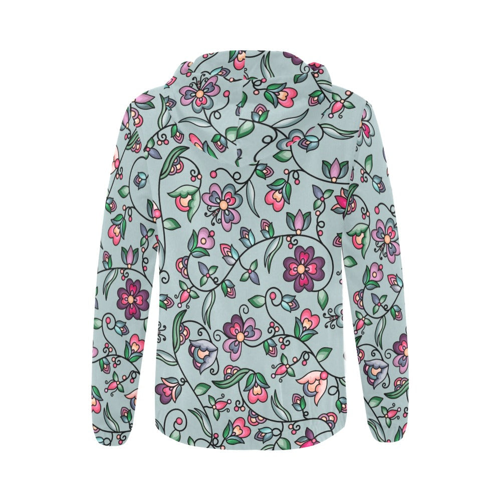 Amber Evening Garland Turquoise Full Zip Hoodie for Women