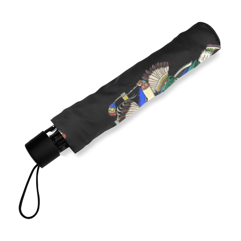 Men's Fancy Dancer Black Foldable Umbrella