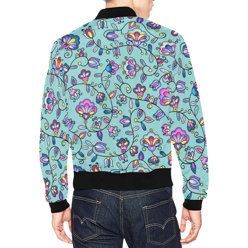 Autumn Bundle Blessing Turquoise Bomber Jacket for Men
