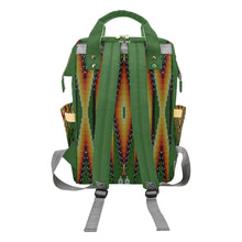 Load image into Gallery viewer, Fire Feather Green Multi-Function Diaper Backpack/Diaper Bag
