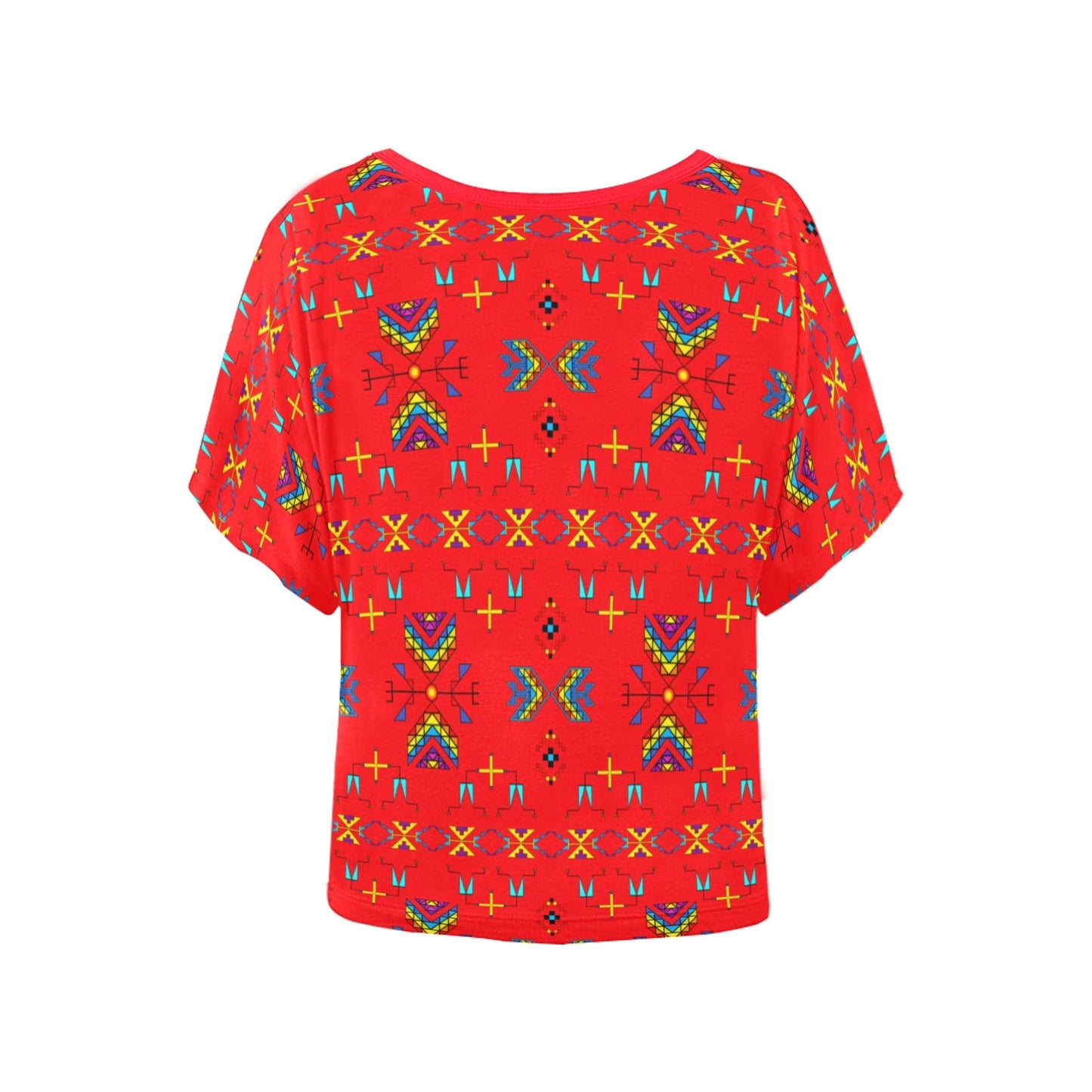 Rainy Chief Rainbow Red Women's Batwing-Sleeved Blouse T shirt