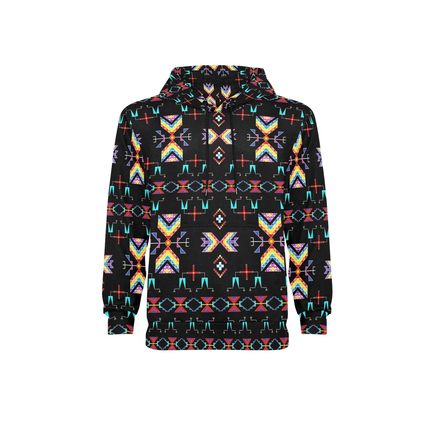 Rainy Chief Rainbow Black Men's Long Sleeve Fleece Hoodie