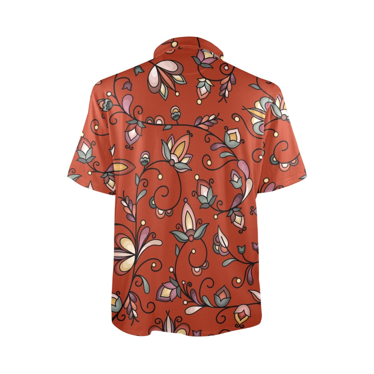 Burnt Sky Petals Red Polo Shirt