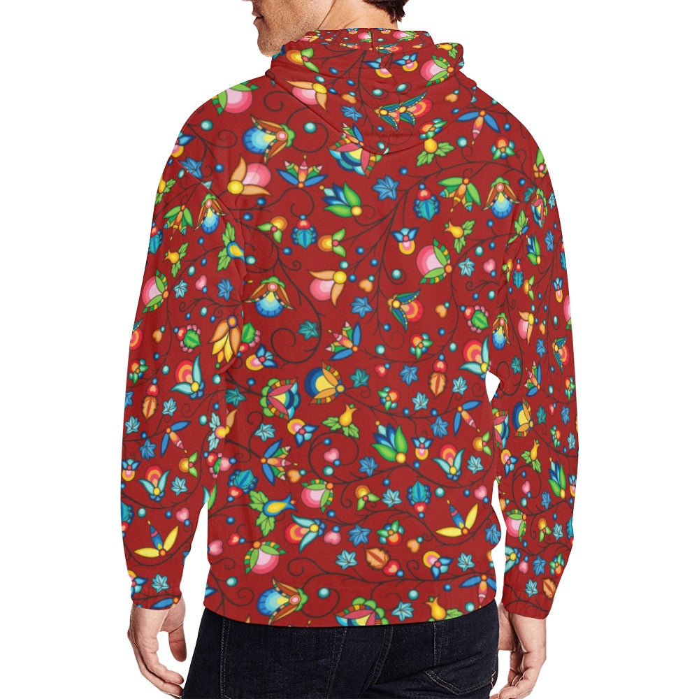 Prairie Plains Spirit Red Men's Zipper Hoodie