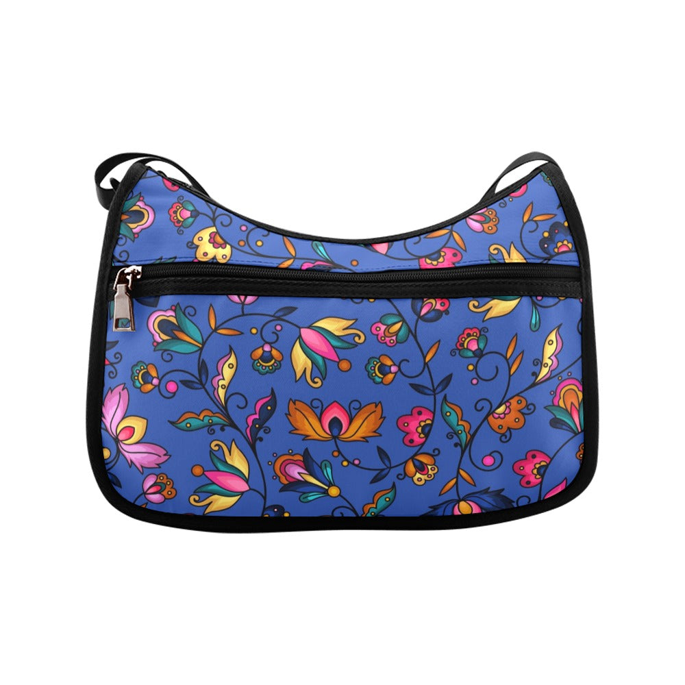 Copper Prairie Petals Blue Crossbody Bag