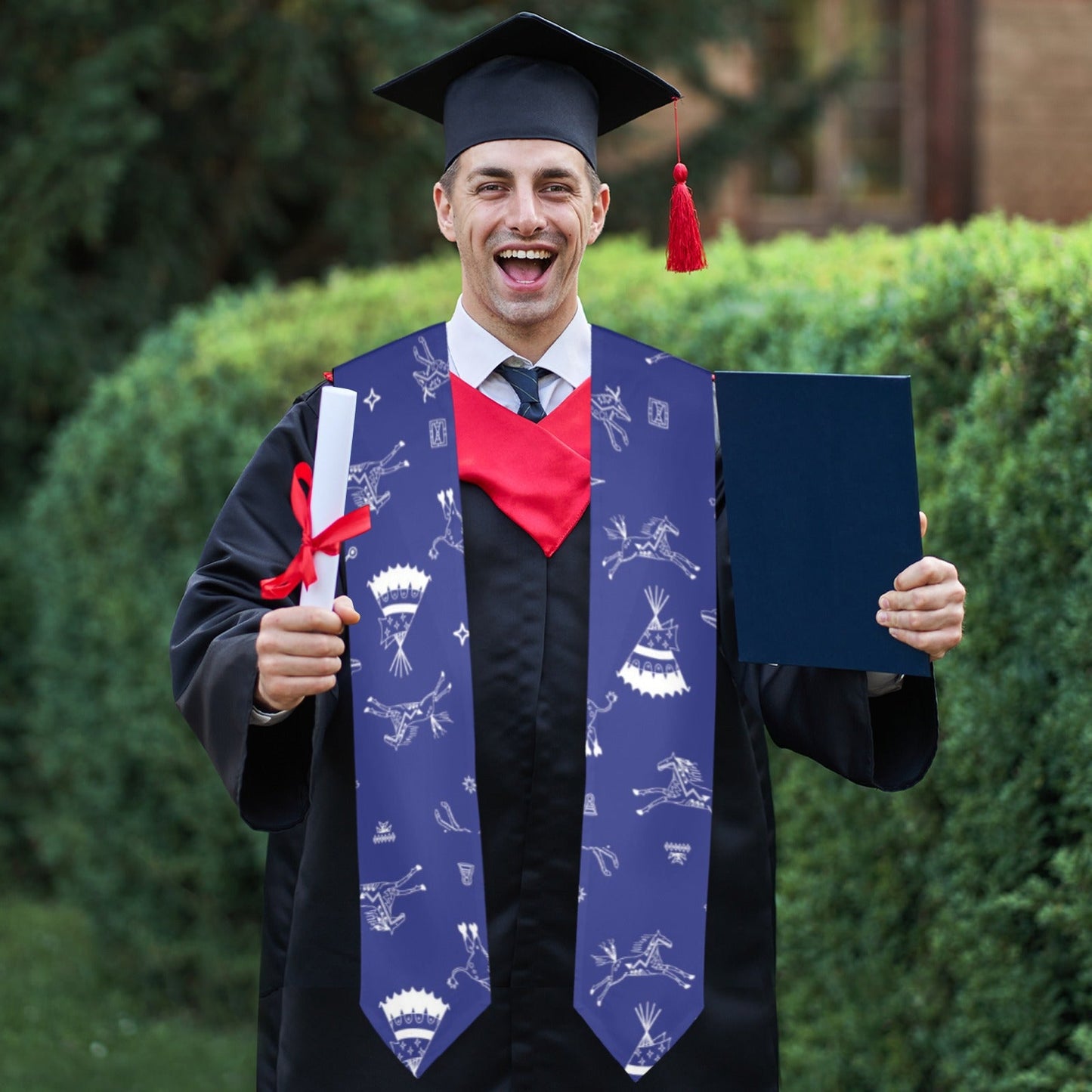 Ledger Dables Blue Graduation Stole