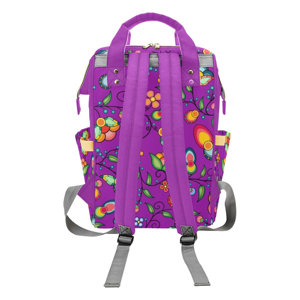 Floral Bounty Purple Multi-Function Diaper Backpack