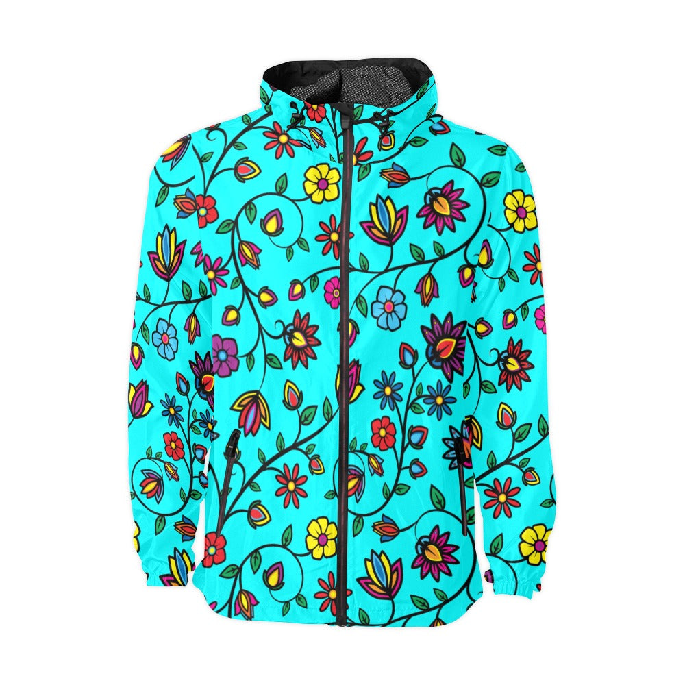Nature's Nexus Turquoise Men's Windbreaker