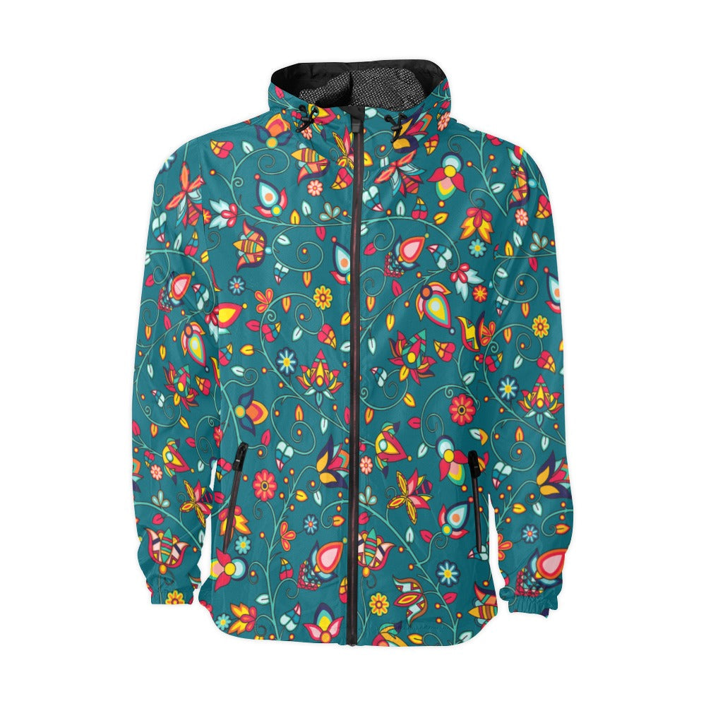 Thorny Path Teal Men's Windbreaker