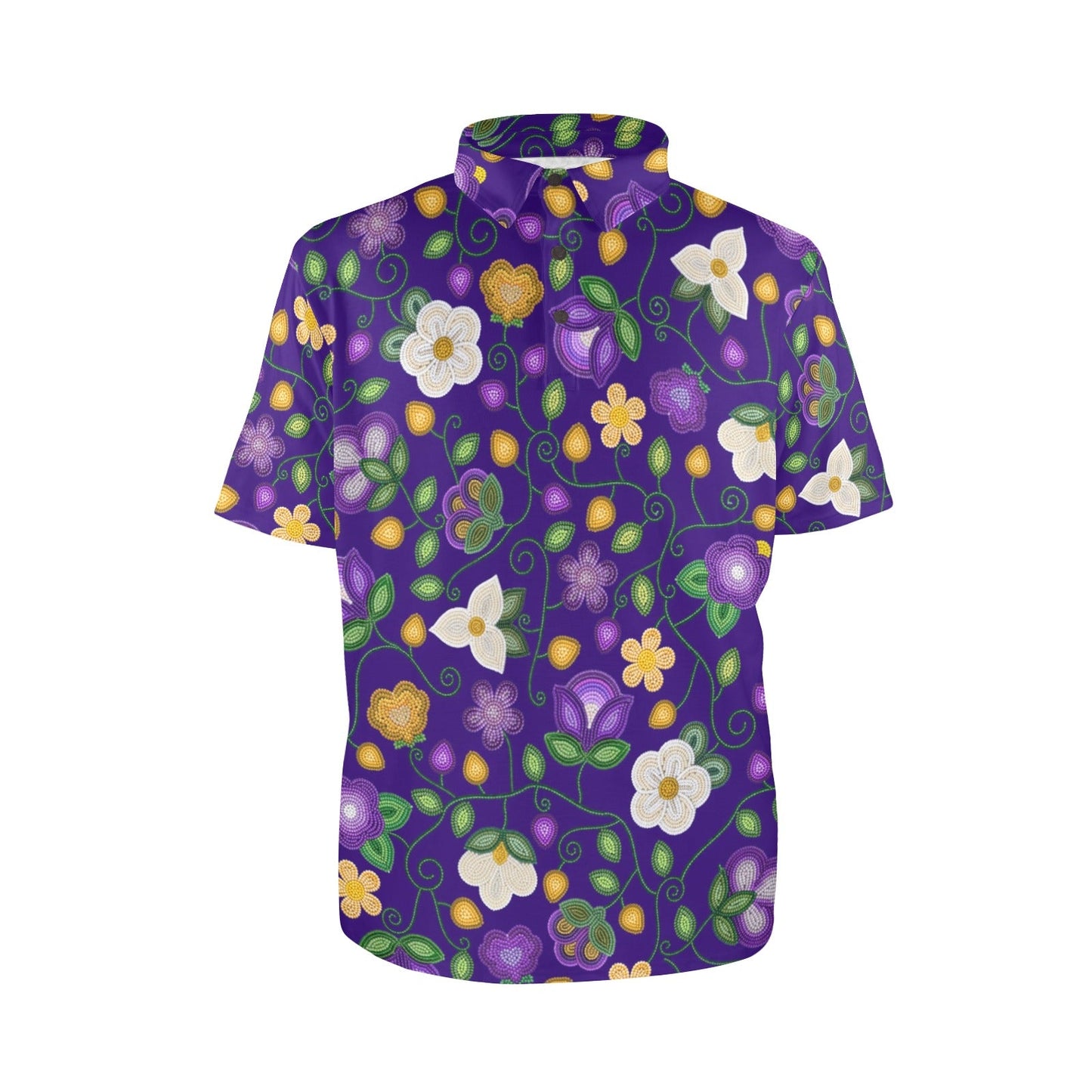 Midnight Moss Bloom Aubergine Polo Shirt