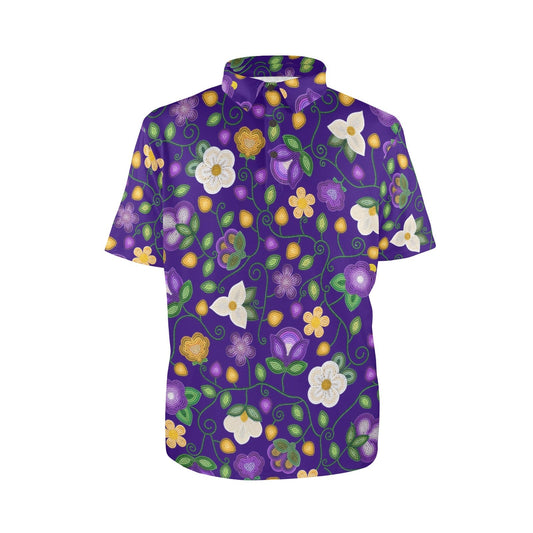 Midnight Moss Bloom Aubergine Polo Shirt