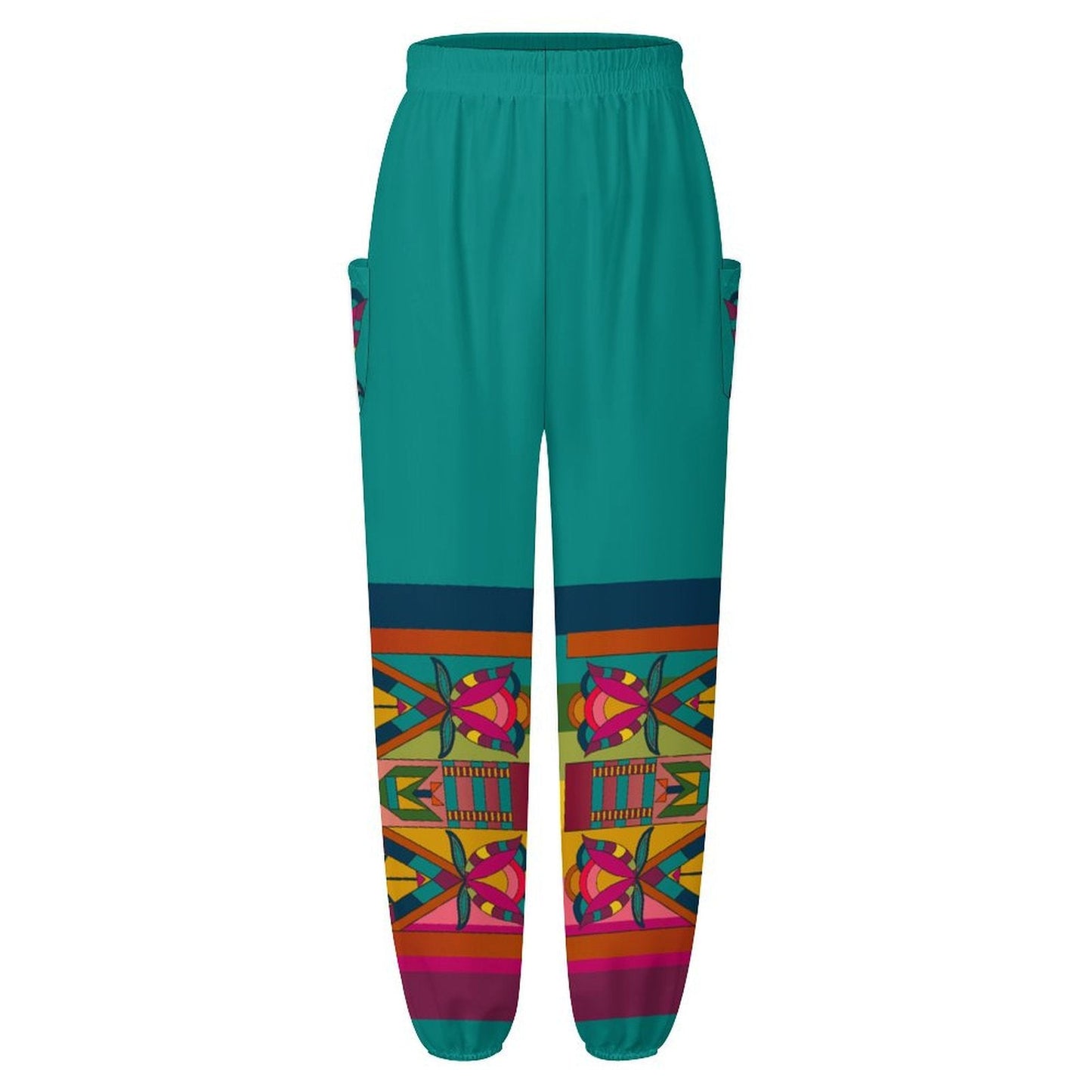 Whispering Leaves Teal Ribbon Joggers