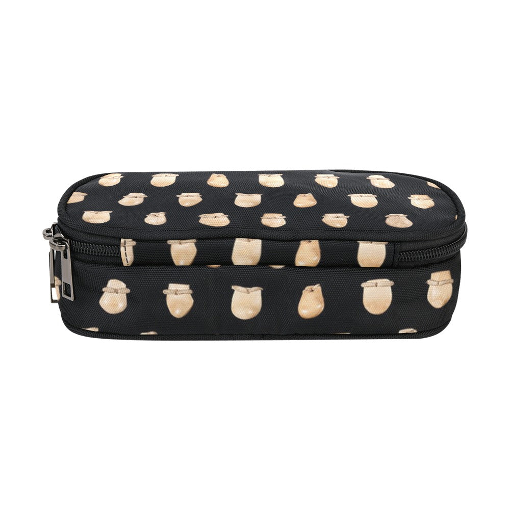 Elk Teeth on Black Pencil Pouch