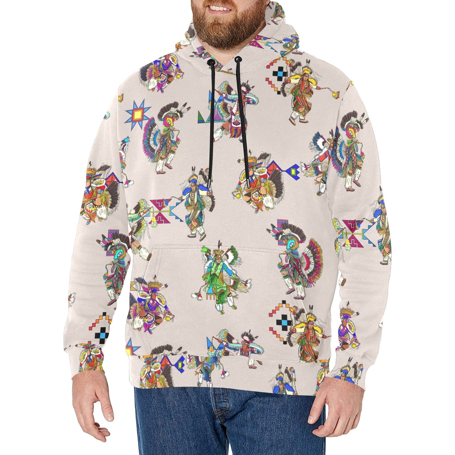 Men's Fancy Dancers Muslin Men's Long Sleeve Fleece Hoodie