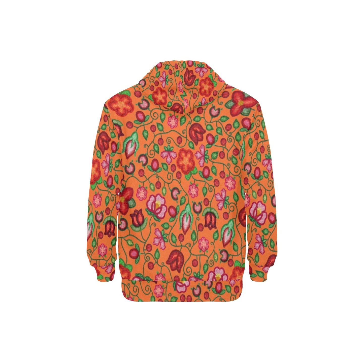 Rose Reverie Orange Fleece Hoodie