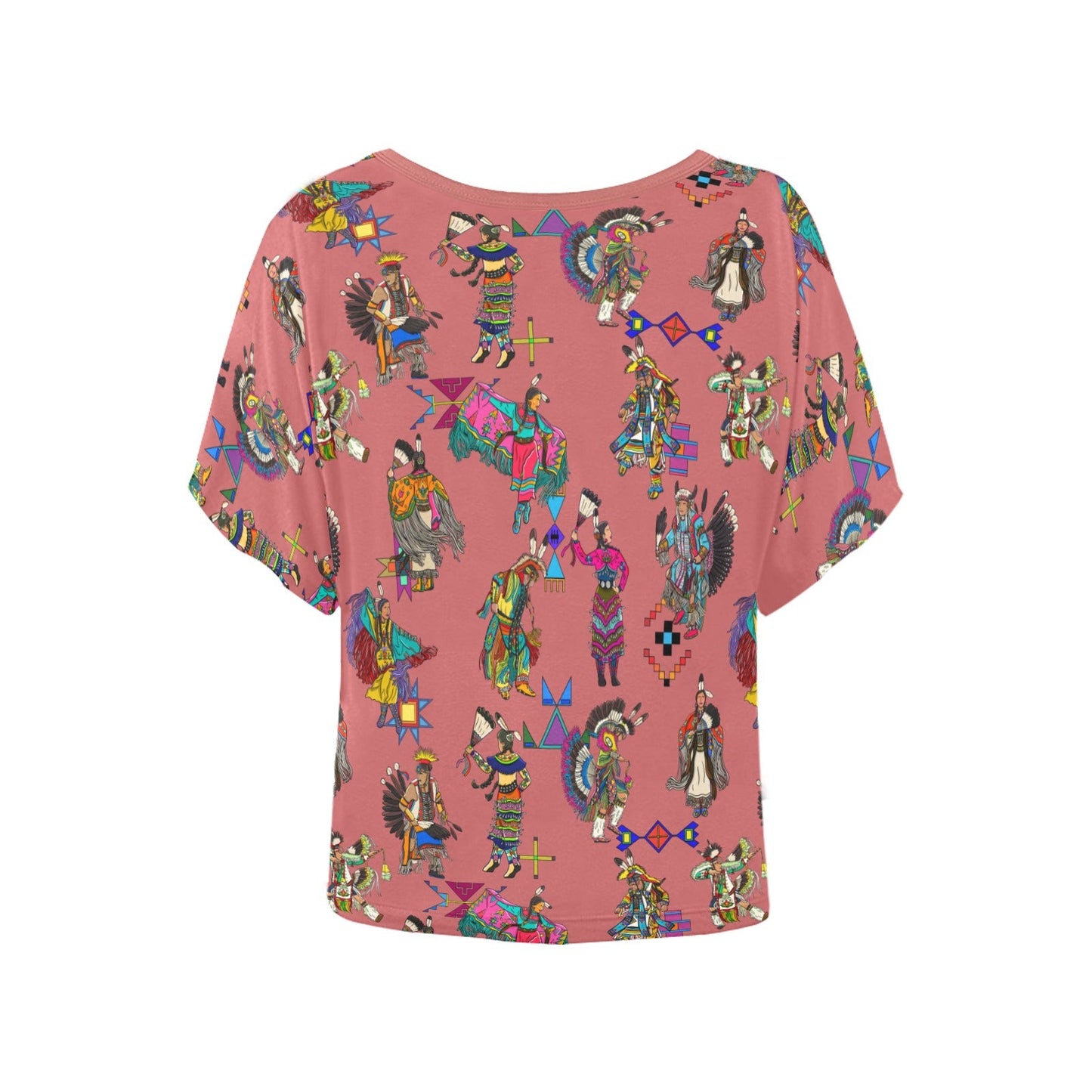 Grand Entry Dancers Terra Cotta Women's Batwing-Sleeved Blouse T shirt