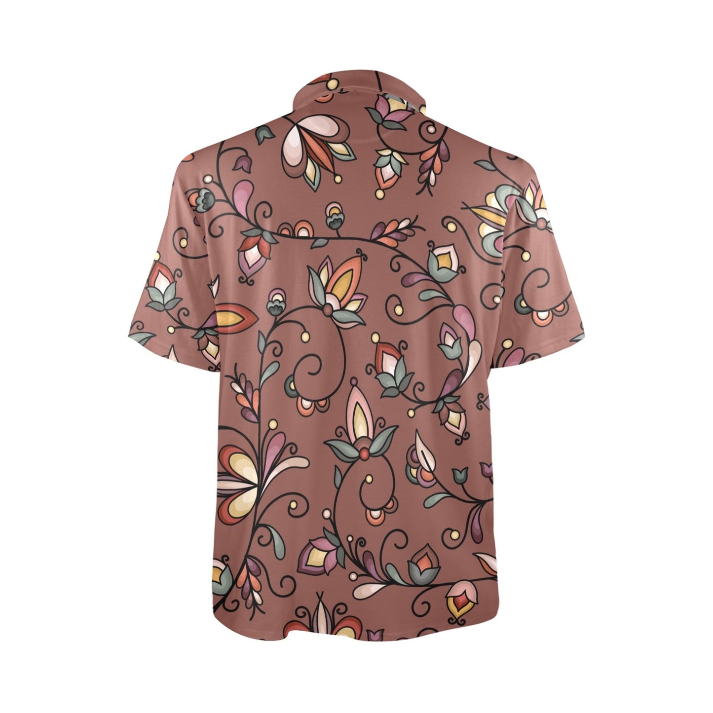 Burnt Sky Petals Brown Polo Shirt