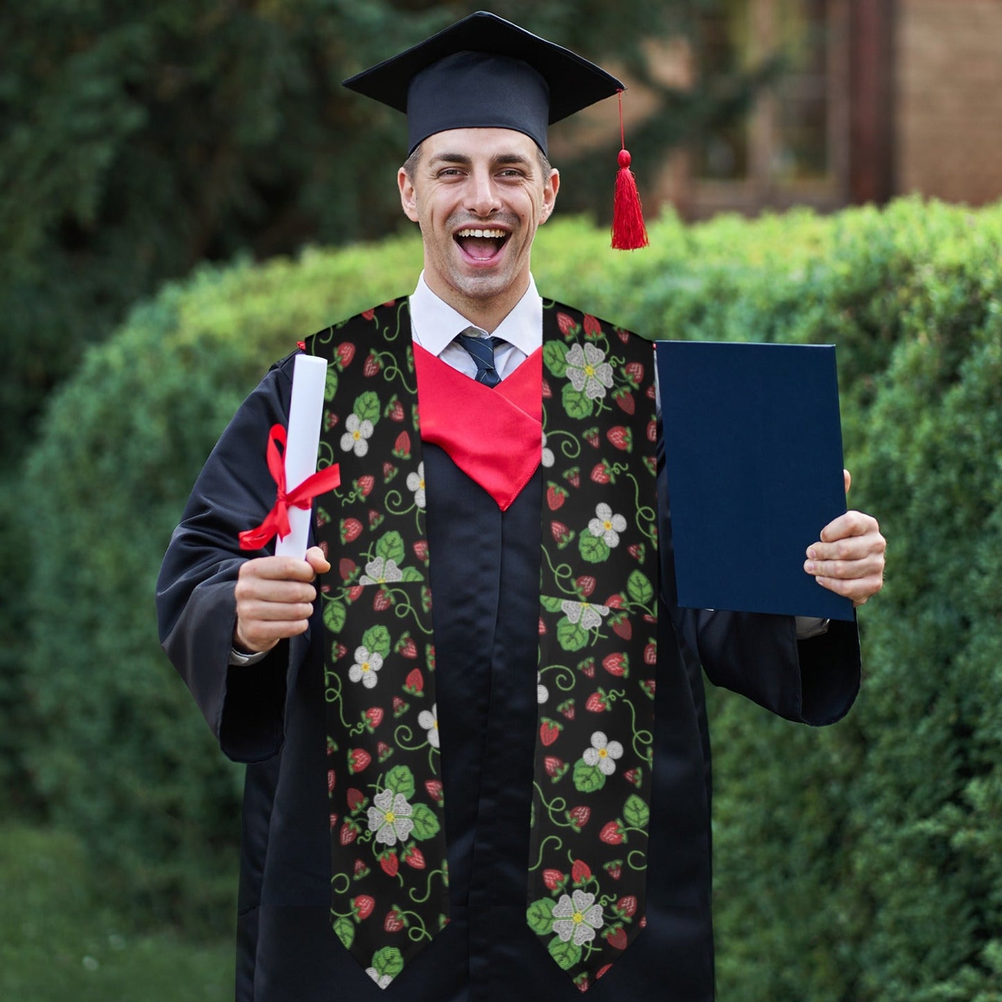 Strawberry Dreams Midnight Graduation Stole