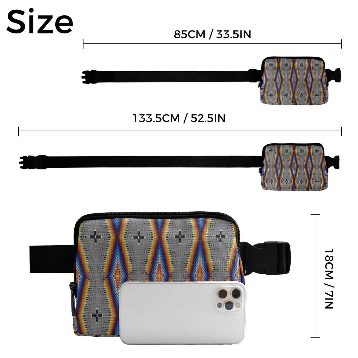 Diamond in the Bluff Grey Belt Bag