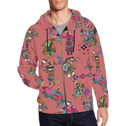 Grand Entry Dancers Terra Cotta Men's Zipper Hoodie