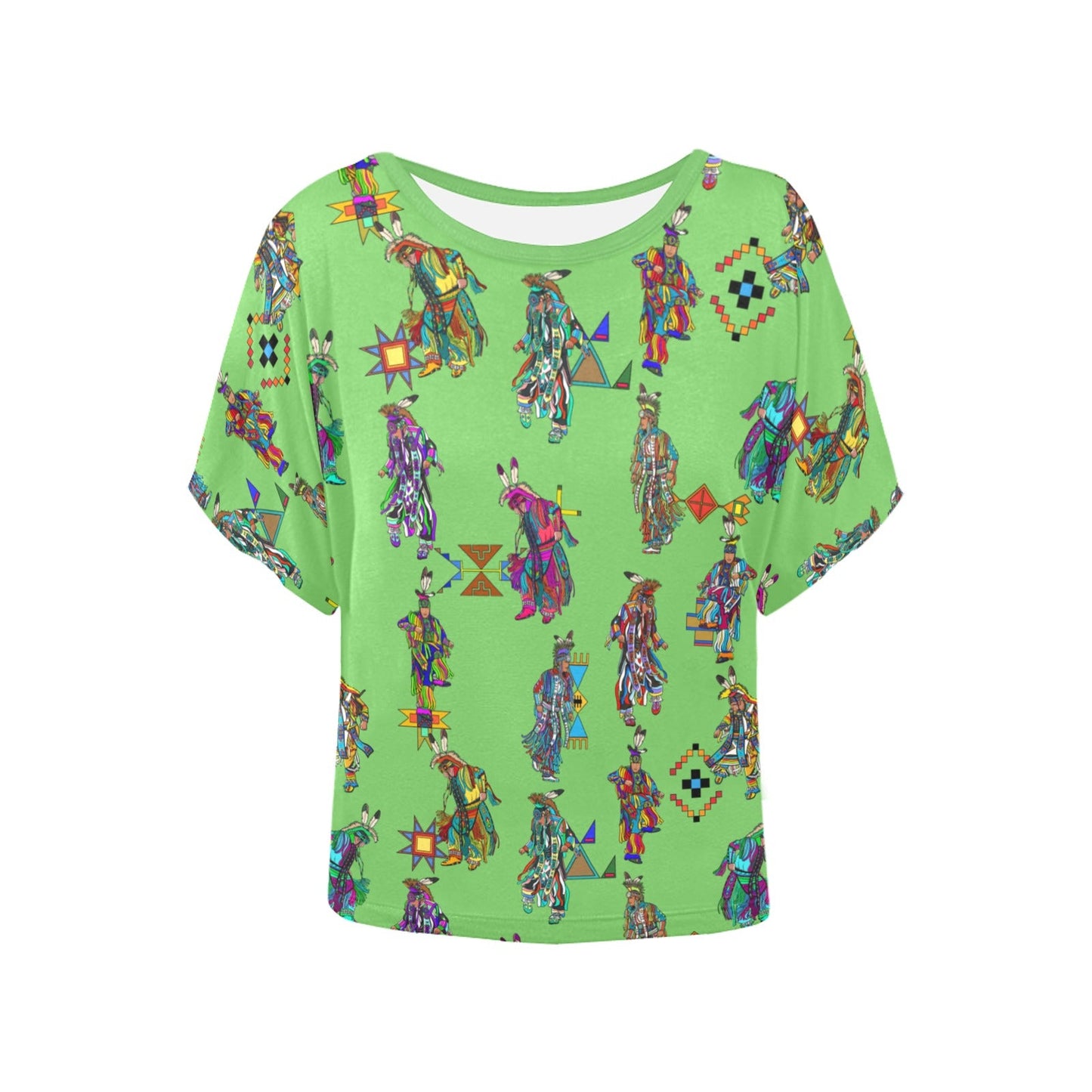 Men's Grass Dancers Women's Batwing-Sleeved Blouse T shirt